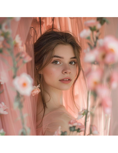 Cortina de fondo de gasa rosa claro 2 paneles 304.8x152.4cm TOAOFY