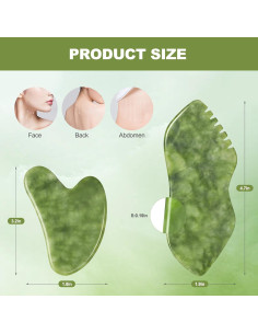 Juego de Gua Sha Airogym 2 Piezas de Jade Natural para Masaje Facial 2