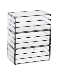 Organizadores de Cajones Apilables Yieach 3 Piezas Acrílico 25.7x15.5 cm