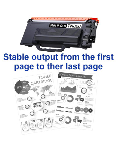 Cartucho de Tóner Negro TN820 Janizaink - Paquete de 2