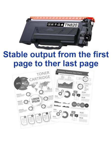 Cartucho de Tóner Negro TN820 Janizaink - Paquete de 2 Cartucho de Tóner Negro TN820 Janizaink - Paquete de 2