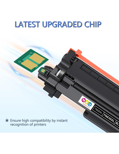 Cartucho de Tóner TN830XL M4U Paquete de 4 Negro Compatible