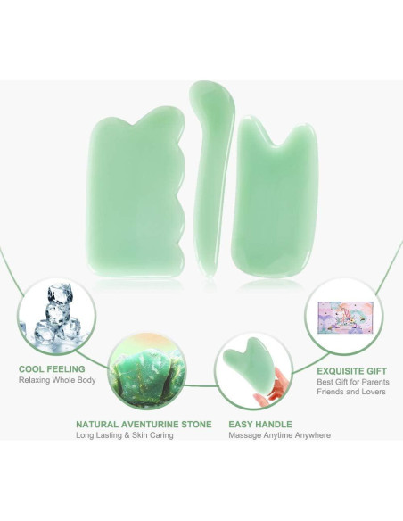 Airogym Set de Masaje Gua Sha 5 Piezas Verde - Terapia Física