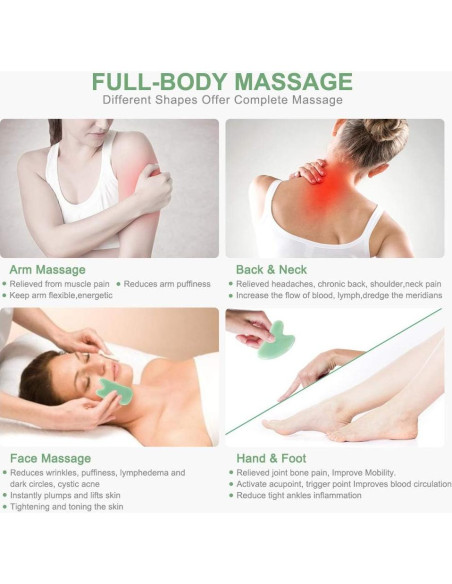 Airogym Set de Masaje Gua Sha 5 Piezas Verde - Terapia Física