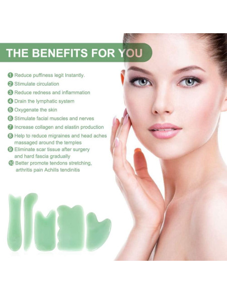 Airogym Set de Masaje Gua Sha 5 Piezas Verde - Terapia Física