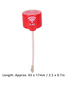 Antena 5.8Ghz 3dBi RHCP Keenso para Drone FPV Rojo 2