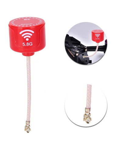 Antena 5.8Ghz 3dBi RHCP Keenso para Drone FPV Rojo