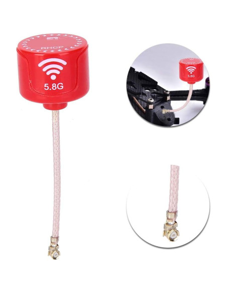 Antena 5.8Ghz 3dBi RHCP Keenso para Drone FPV Rojo
