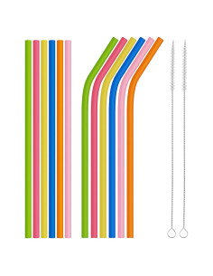 Pajitas de Silicona Reutilizables Coson Home 21.6 cm 12 Piezas