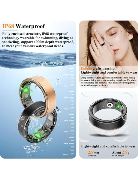 Anillo Inteligente Teloxy CXM-LSJZ-8 Negro, Monitoreo Salud Anillo Inteligente Teloxy CXM-LSJZ-8 Negro, Monitoreo Salud