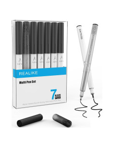Conjunto de 7 Bolígrafos Negros REALIKE para Cricut Maker