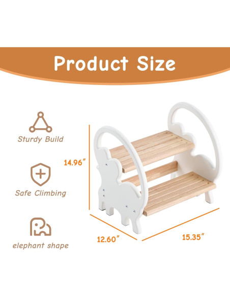 Escalera de Madera Nuvograin 2 Pasos Elefante Beige