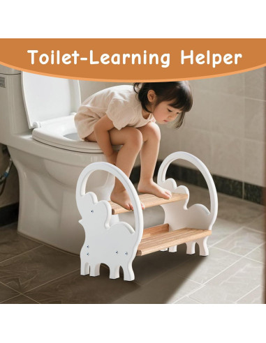 Escalera de Madera Nuvograin 2 Pasos Elefante Beige