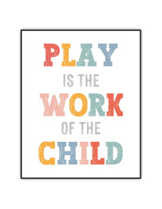 Impresión Artística Montessori El Juego Es El Trabajo 20x25cm