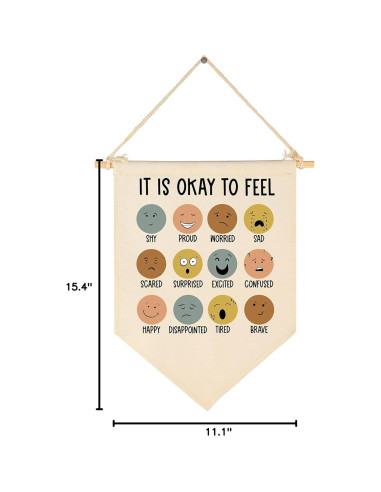 Póster de Lienzo Colgante Estás Bien Sentir 39x28 cm Beige