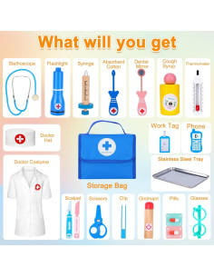 Kit de Doctor Educativo BGdoyz 24 Piezas para Niños 3-6 Años 2