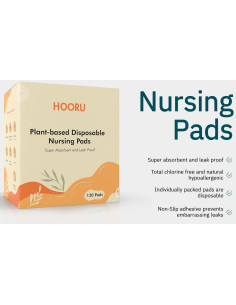 Almohadillas Desechables para Lactancia Hooru - 120 Pcs Ultra-Absorbentes 2