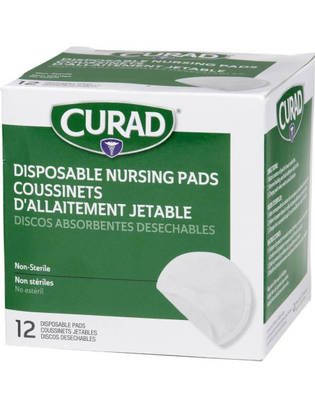 Almohadillas desechables para lactancia Curad, 12 unidades