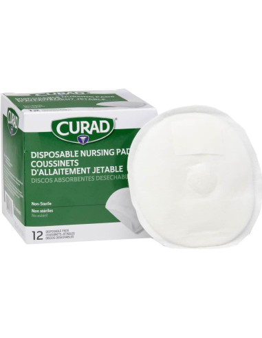 Almohadillas desechables para lactancia Curad, 12 unidades