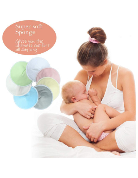 Almohadillas de Lactancia Orgánicas Jakuva 16 Piezas Reutilizables