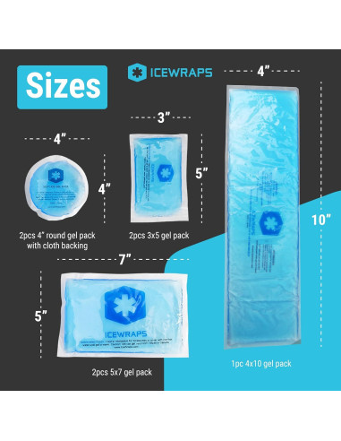 Paquete de Hielo de Gel Reutilizable ICEWRAPS - 7 Piezas