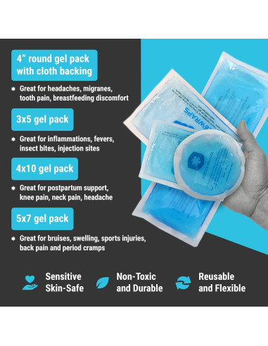 Paquete de Hielo de Gel Reutilizable ICEWRAPS - 7 Piezas