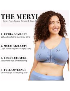 Sostén de Algodón Leading Lady 44F/H Azul Denim Melange 2