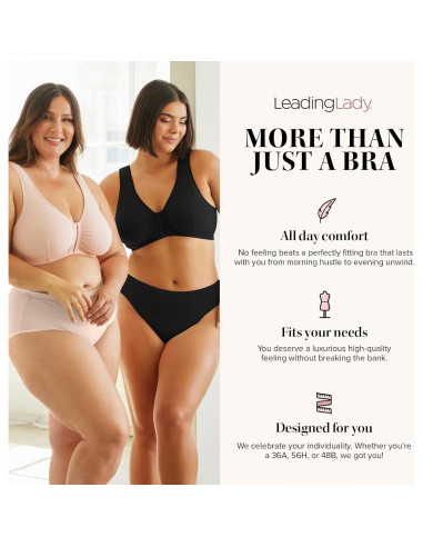 Sostén de Algodón Leading Lady 44F/H Azul Denim Melange