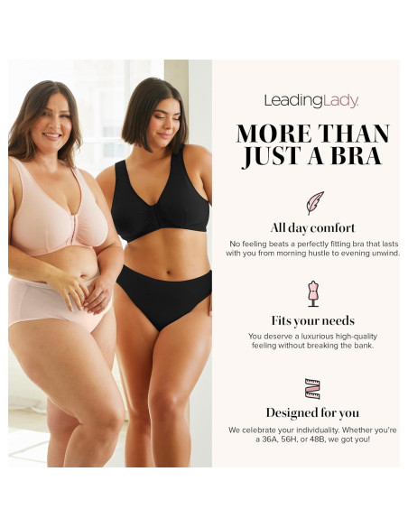 Sostén de Algodón Leading Lady 44F/H Azul Denim Melange Sostén de Algodón Leading Lady 44F/H Azul Denim Melange