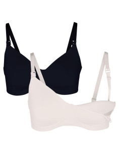 Sostén de Maternidad y Lactancia Simple Wishes 34F - 2 Pzs Negro/Rosa