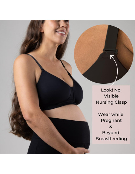 Sostén de Maternidad y Lactancia Simple Wishes 34F - 2 Pzs Negro/Rosa