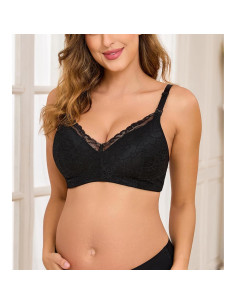 Sujetador de Lactancia Sin Aros Suekaphin X-Large Negro/Gris/Rosa 2