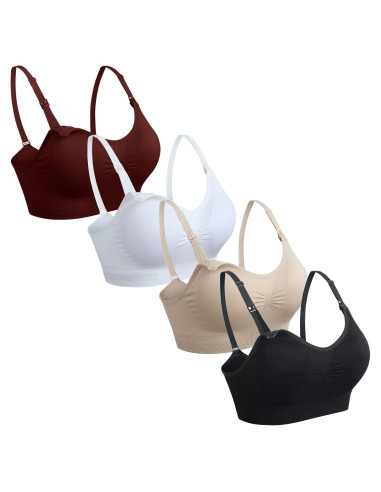 Sujetador de Lactancia GXXGE 4Pack Sin Costuras X-Large