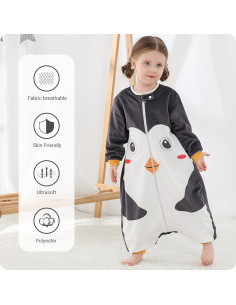 Saco de Dormir para Bebé HAHASHOW 3T Sin Mangas y con Piernas 2