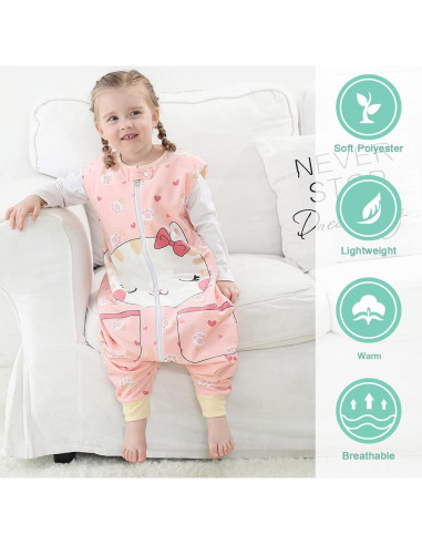 MICHLEY Saco de Dormir para Bebés Unisex 1-3 Años Gato