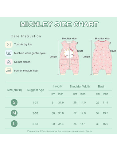 MICHLEY Saco de Dormir para Bebés Unisex 1-3 Años Gato