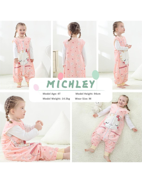 MICHLEY Saco de Dormir para Bebés Unisex 1-3 Años Gato
