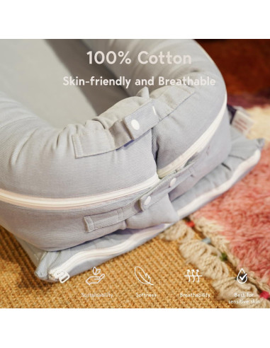 Cubierta Lounger Deluxe CooCooBaby 100% Algodón para Bebés