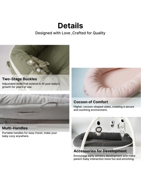 Cubierta Lounger Deluxe CooCooBaby 100% Algodón para Bebés