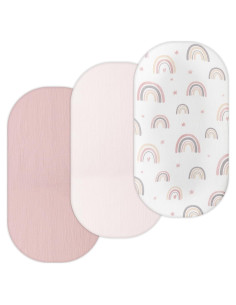 Sábanas de Muselina Tansy Panda para Cuna 81x41 cm Rosa