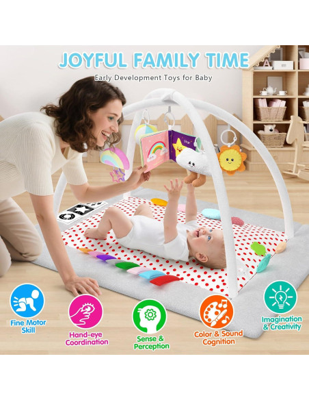 Alfombra de Juego para Bebés UMIKU 4 en 1 con Juguetes