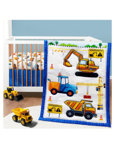 Juego de Ropa de Cuna 3 Piezas FIGEPO Construcción Azul