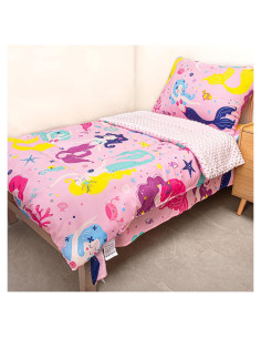 Juego de Ropa de Cuna ZenKitch Sirena Rosa 4 Piezas