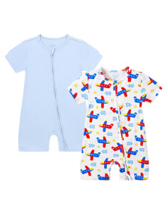 Mono de Bebé JunNeng de Manga Corta 6-12 Meses Viscosa Bambú