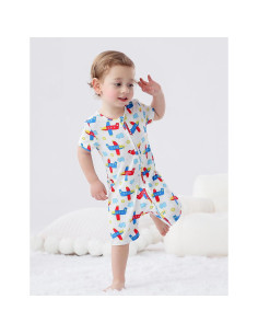 Mono de Bebé JunNeng de Manga Corta 6-12 Meses Viscosa Bambú 2