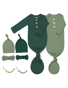 Conjunto Gown Anudado Suave para Recién Nacidos 0-3M