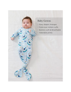 Bata de Bebé Recién Nacido Viscosa Bambú 0-3 Meses Azul 2