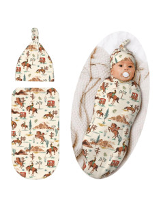 Manta de Envoltura para Bebé Qwalnely con Sombrero 52.8x29 cm