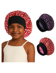 Gorro de Seda para Dormir Niñas 2PCS Suave y Ajustable