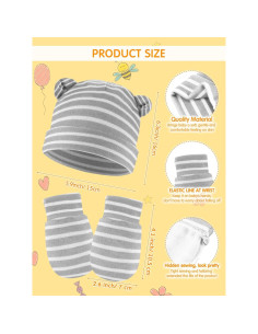 Conjunto de Gorros y Manoplas Geyoga 12 Piezas Bebés 0-12 Meses 2